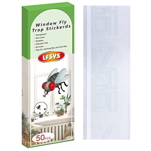 50 Pack Window Fly Traps, Fruit Fly Traps for Indoors, Fly Paper Sticky 50 Pcs - Picture 2 of 7