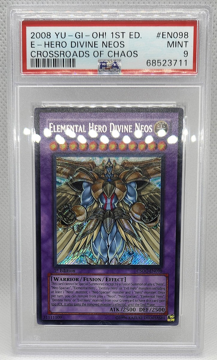 YUGIOH 1ST ED CSOC-EN098 ELEMENTAL HERO DIVINE NEOS SECRET PSA 9