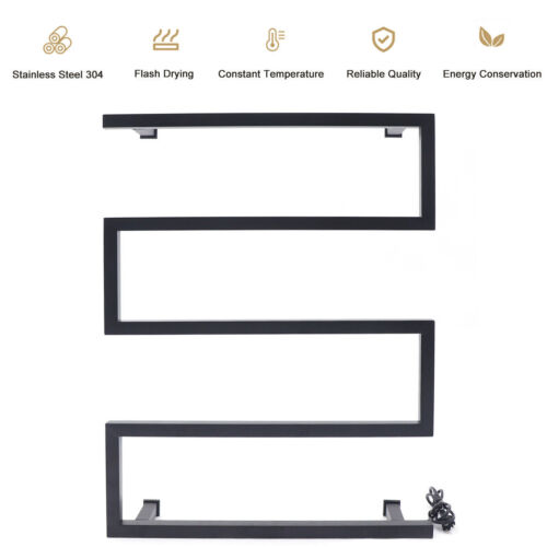 Electric Heated Towel Rack Bar Hot Towel Warmer Electric Drying Rack Wall-Mount - Picture 4 of 14