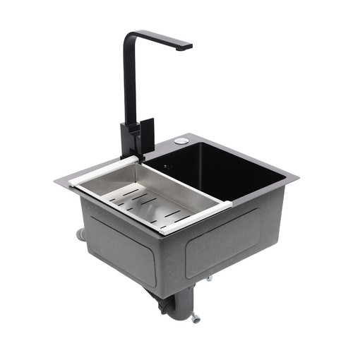 Fregadero incorporado Fregadero de cocina Fregadero de acero inoxidable con juego de residuos ¡Grifo de cocina! - Imagen 17 de 19
