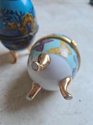 2 x Vintage Porzellan Sammelei Deko ähnlich Fabergee - Bild 4 von 7