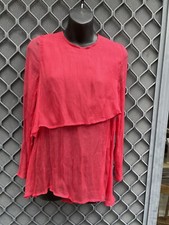 Zimmerman shirt top Women’s Aus 8  Red sheer mesh tiered ruffle flowy Size 0