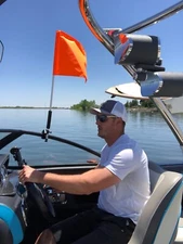 Skier Down Flag Holder - Window Mount   (It Rotates!!)