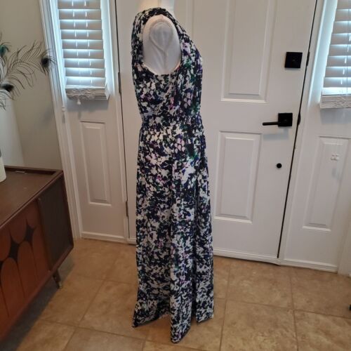 Banana Republic Maxi Dress Womens 8 Floral Shirred Waist V-neck Sleeveless Party - Picture 4 of 14