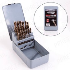 25Pc HSS-COBALT DRILL BIT SET 1-13mm Metal Work Woodwork Stainless Steel Tool