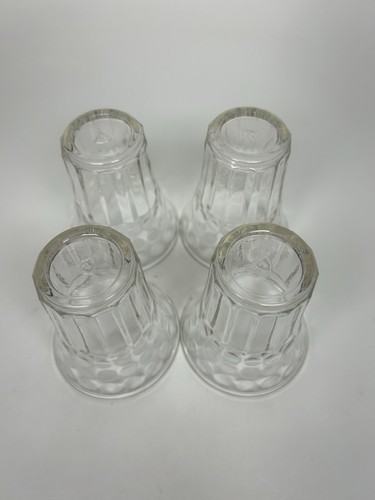 Vintage BUNDESGLAS klar PUNKTSCHEIBE - 4er Set SAFTGLÄSER 3-1/4" ausgestellt - Bild 5 von 8