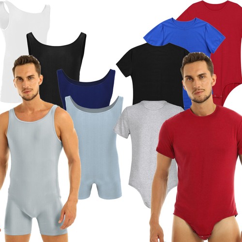 Men's High Stretchy Swimsuit Sports Leotard Wrestling Singlet Bodysuit Shapewear - Picture 1 of 74