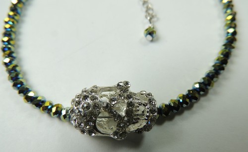 Anklet Crystal Rhinestone Skull Fashion Handmade Foot Ankle Jewelry Beauty - Picture 2 of 3
