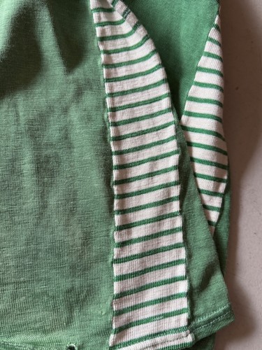 Vtg 30s Wool “GULLS” Jersey Felt Lettering Striped Green Distressed Men’s S/M - Picture 10 of 15