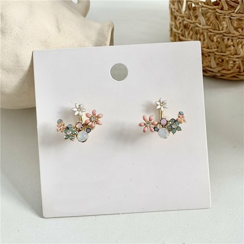 Fashion Rhinestone Crystal Flower Earrings Ear Stud Women Party Jewelry Hot Gift - Picture 5 of 6