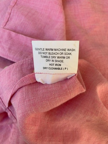 Blazer Mens Pink Linen Blend Short Sleeve Button Down Shirt Size S - Imagen 8 de 8
