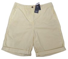 MARKS & SPENCER Ladies Shorts Tailored Cotton Smart Zipped Yellow Lemon UK 10