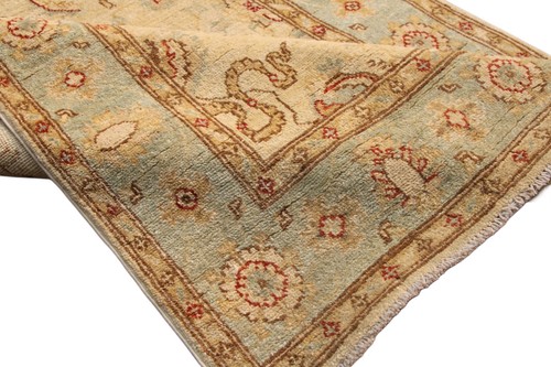 3x5 Ft Beige Floral Oriental Area Rug Afghan Hand Knotted Veg Dye Small Rug - Picture 10 of 10