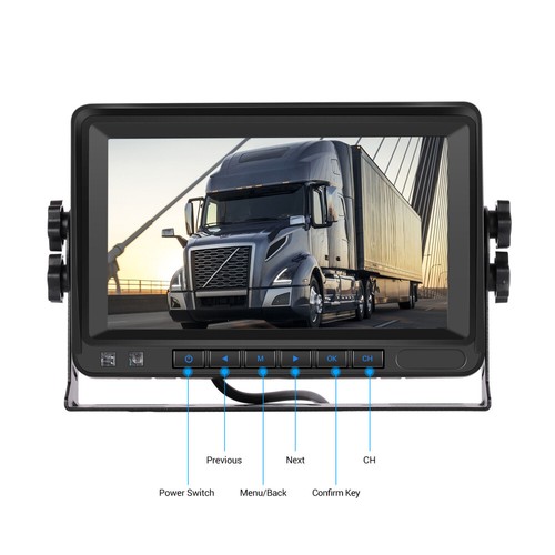 Attacco batteria magnetico wireless monitor DVR quad 7" telecamera retromarcia solare 1080P - Foto 7 di 24