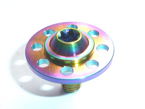 Titanium M6 FAIRING DRILLED WASHER Rainbow Colour YAMAHA YZ YZF R1 R6 MT 23 DIA - Picture 2 of 24