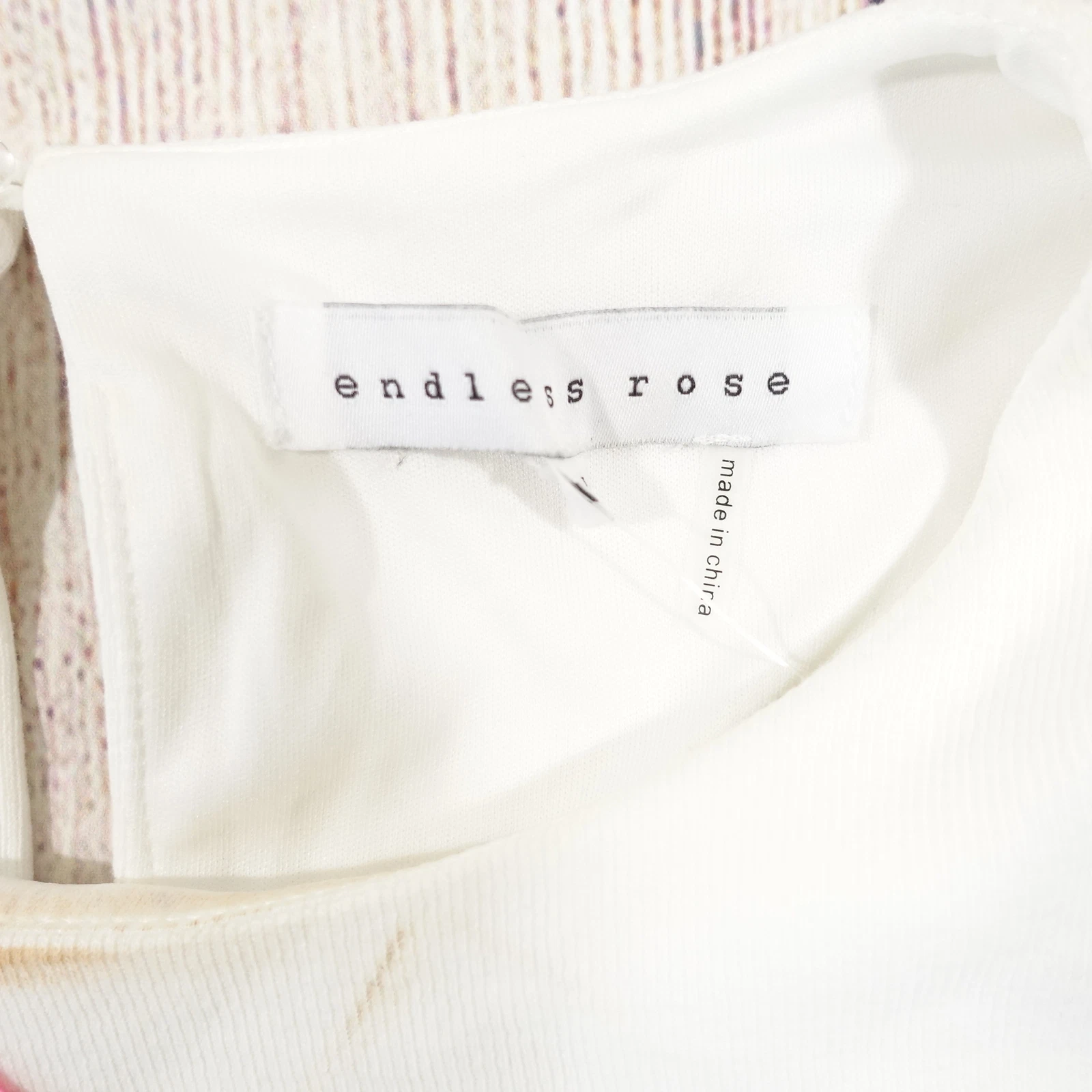 OFF WHITE ABITO TUBINO DONNA INFINITO ROSA OFF BIANCO AVORIO MAGLIA GRANDE DIFETTO