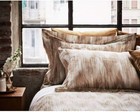 Frette at Home Euro Sham Cervino Shades of Brown and Metallic Gold Cotton