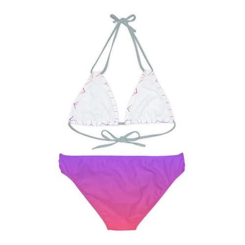 Pink White Bikini Triangle Set Bikini Top Disco Purple Floor Summer - Picture 49 of 64