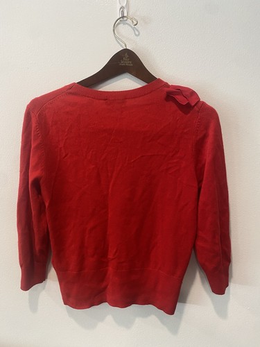 TED BAKER LONDON RED BOW DETAIL CREW NECK Wool& Cashmere blend Sweater Sz 4-6 - Picture 6 of 9