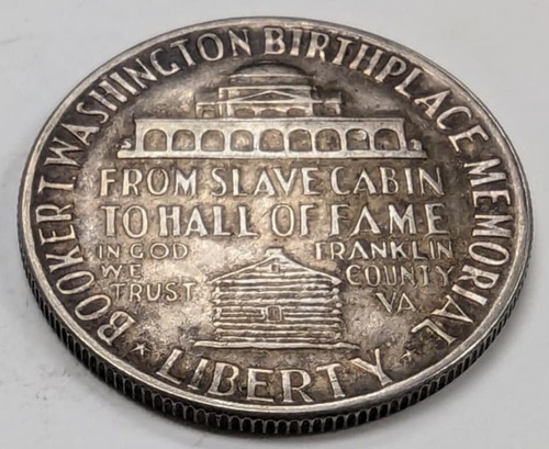 1946 Booker T Washington Silver Commemorative Half Dollar Coin - Picture 4 of 6