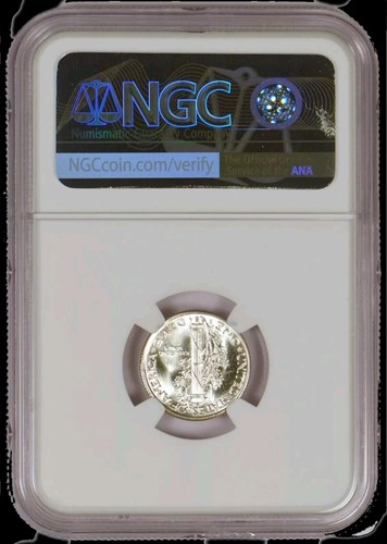 Herausragender 1940-S Mercury Dime 10 ¢ - ERROR LABEL Graded NGC MS66 - White Blast - Bild 7 von 8