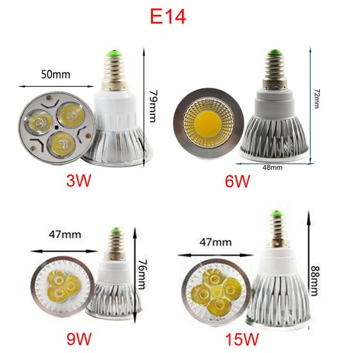 E27/E14/GU10/MR16 LED Spotlight Bulb 3W 4W 5W 6W 9W 12W 15W SMD/COB Lamp Light - Picture 10 of 14