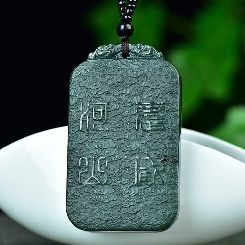 Certified Natural Hetian Gray Jade Carved Exquisite Tiger Necklace Pendant 1418 - Picture 5 of 6