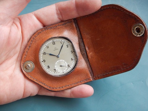 1933 Molto Rara OMEGA Di Borsa/Ufficio Scrivania Dentro Suono IN Pelle Cal. Ω - Foto 7 di 19