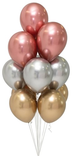 Sempertex Reflex Rose Gold Latex Helium Balloons Party 12 inc Pack of 5 Metallic - Picture 2 of 4