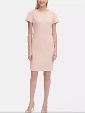 Calvin Klein Gathered Shoulder Sheath Blush color Dress Size 2