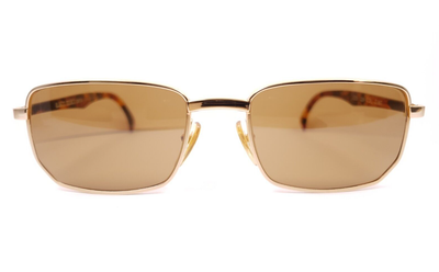 Alain Mikli Sunglasses 3225/1225-0381 Vintage 90s Gold Sun Square 