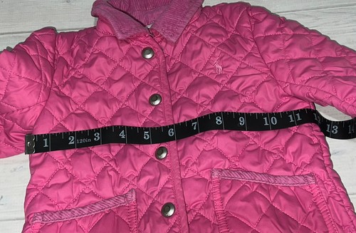 Ralph Lauren RL Polo Logo Pink Quilted Barn Jacket Coat 24 Months Girls - Picture 9 of 9