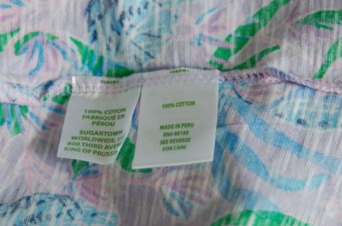 MAGLIETTA LILLY PULITZER ETTA MAGLIA SLUB TOP SCOLLO A SCOOP SEACRET ESCAPE XL NUOVA CON ETICHETTE - Foto 3 di 7