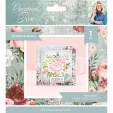 Crafter's Companion 3D Embossing Folder 5.5"X5.5"  Christmas Rose