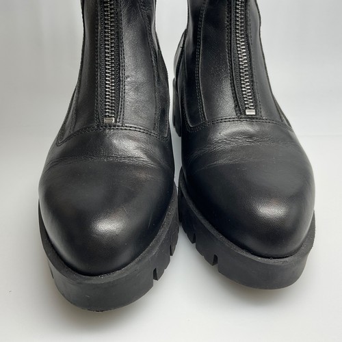 Shellys London Black Leather Biker Moto Boots 38 Leder Obermaterial Innenfutter Made Spain - Bild 2 von 12