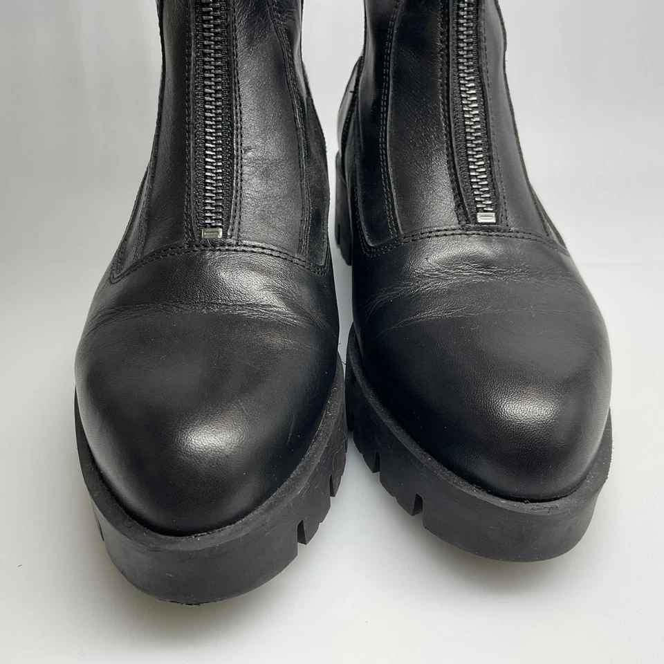 Shellys London из черной кожи мотоциклиста Moto ботинки 38 кожаный верхний вкладыш сделано Испания - Изображение 2 из 4