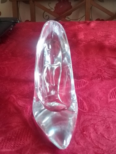 Large Bohemia Clear Crystal Glass Slipper / Shoe ~ 13cm tall - Picture 2 of 6