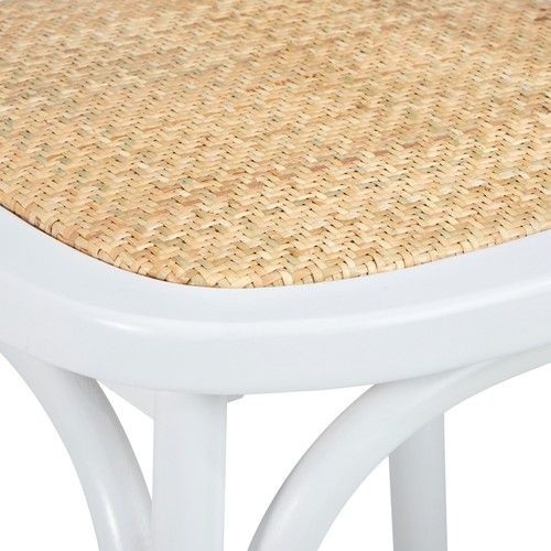 Oikiture 160cm Extendable Dining Table with 6PCS Dining Chairs Crossback White - Picture 6 of 10