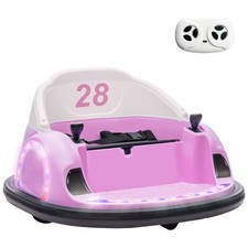 AIYAPLAY 360° Rotation Kids Bumper Car, 12V Waltz Car with Remote Control, Dual 