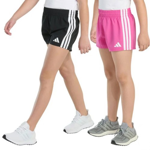 adidas Youth Girl's Size Medium (10/12) 2-pack Shorts, (1) Black (1) Pink - Picture 2 of 8