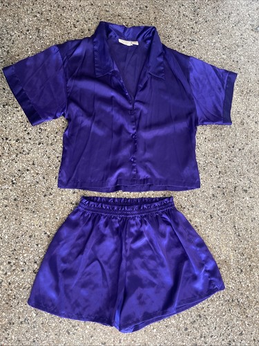 Victoria’s Secret Gold Label lila Satin Pyjama Sets Damen Small Vintage
