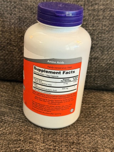 NOW Foods GABA 500mg 200 Caps Neurotransmitter Support 12/2028 - Picture 3 of 3