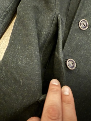 DIESEL VIntage Woll Peacoat Jacket Men L Black Wool Blend Double Breasted Lined - Picture 8 of 24