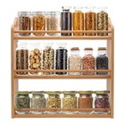 3 Tier Bamboo Spice Rack, Seasoning Jars Rack Shelf Spice Organizer for Kitch.
