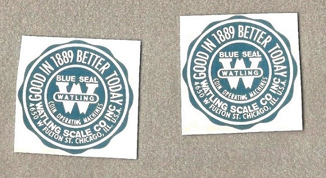 Watling antique restoration waterslide replacement slot machine decals