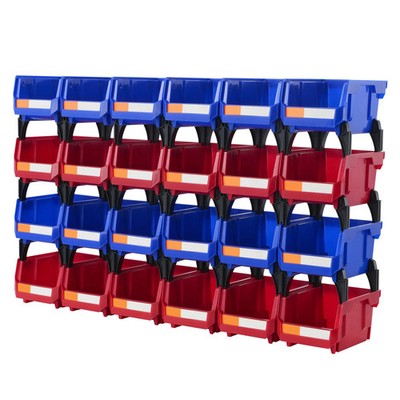 SucceBuy 24pc Stackable Storage Bins 5x4x3in Organizer Garage Workshop Tool
