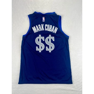 Dallas Mavericks Mark Cuban Money Dollar Sign NBA Jersey Nike Swingman Size M - Image 1 of 4