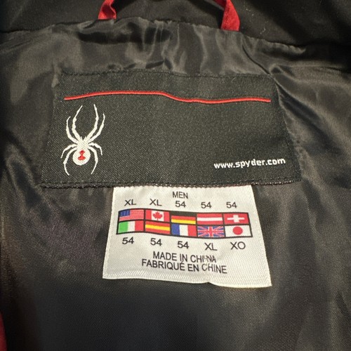 Spyder Vest Men XL Red Black Zip Insulated Logo Ski Puffer Vest Excellent Cond - Picture 5 of 11