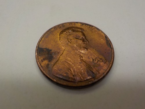 1983 P Lincoln Memorial Penny Die Chip/Clash Error Obverse-258 - Picture 16 of 20