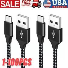 Lot USB-A to  Type-C Fast Charging Data SYNC Charger Cable Cord 3/6FT LONG